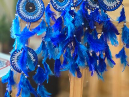 Handmade Threadwork Dream Catcher (Small Blue)
