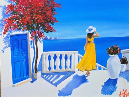 Sun-kissed Beauty at an Old Greek House