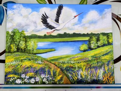 crane in summer morning 2