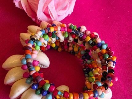 Bohemian style Cowrie Sea-shell stringed wired Bracelet (Multicolor)