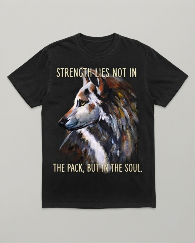 “Strength of the Soul” Wolf Print Tee