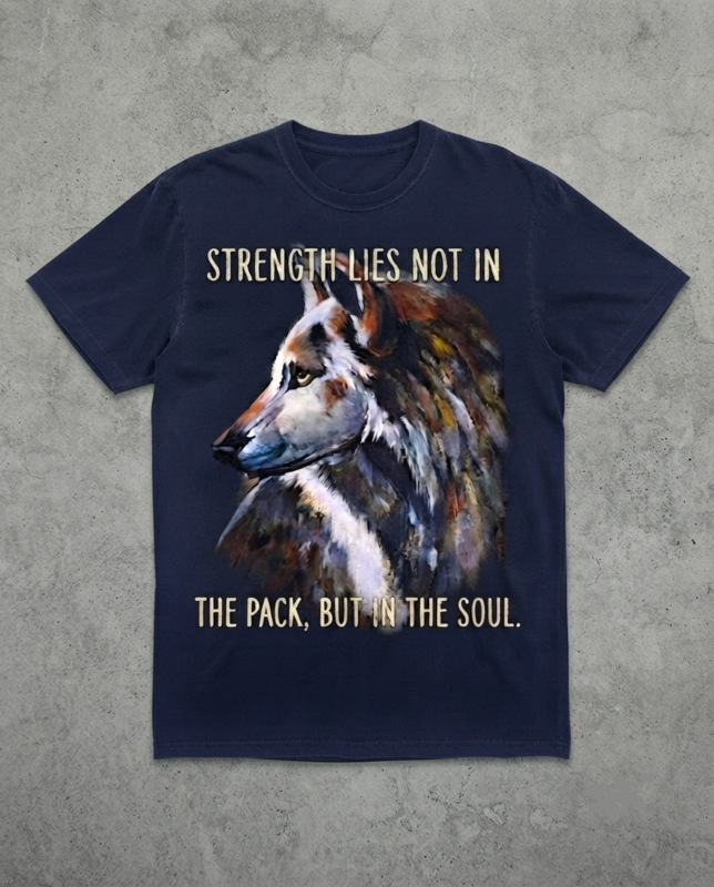 “Strength of the Soul” Wolf Print Tee